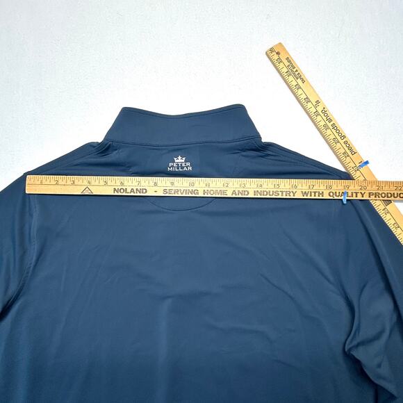 Peter Millar Crown Sport 1/4 Zip Mens XL New Blue MC0EK40 Embroid CROSSNORE pfa - Picture 9 of 12